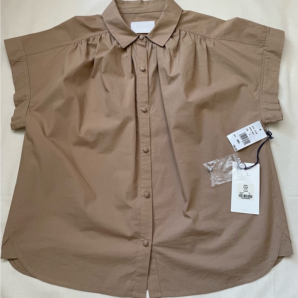 CITIZENS OF HUMANITY Women's Tan Button-Up Top